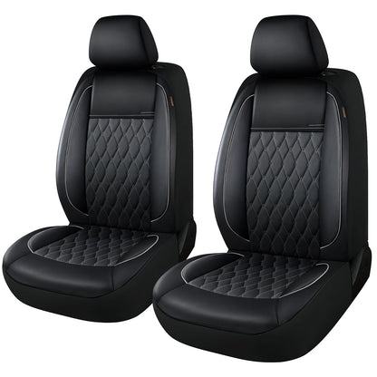 CAROMOP - Juego de 2 Fundas de Asiento de Automóvil de Piel sintética, Fundas de Asiento de Lujo y cómodas para Automóviles, Fundas Interiores compatibles con airbag, Ajuste Universal para SUV, Furgonetas
