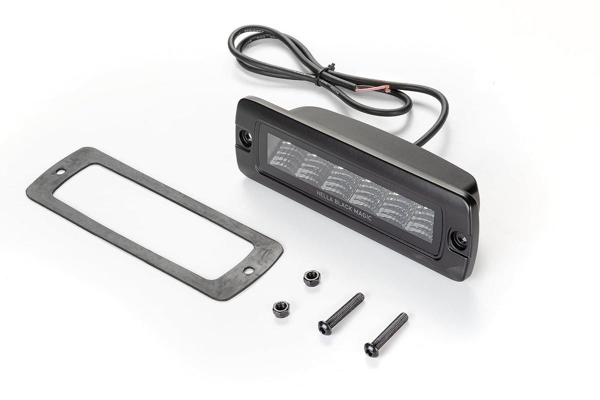 Hella 358176221 Black Magic Mini Lightbar LED de 6.2 in Montaje Empotrado para Camión/ATV/SUV/4x4/Jeep/Tractor, Negro