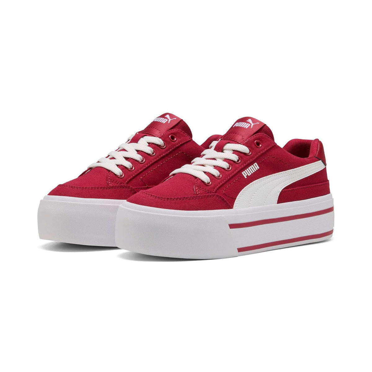 PUMA, Tenis Casuales Court Classic Vulc FS Platform, Mujer, Rojo, Talla 22,5