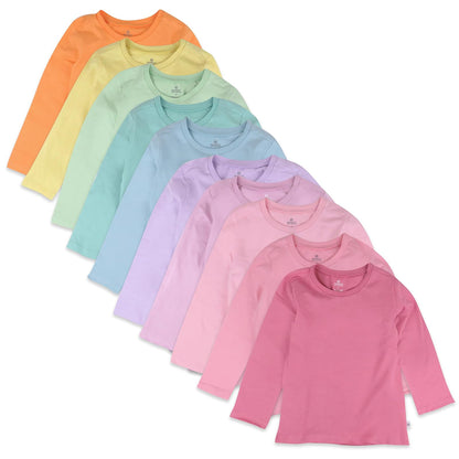 HonestBaby Playeras Manga Larga Algodón Orgánico Bebé Unisex - 3T - Arco iris rosa