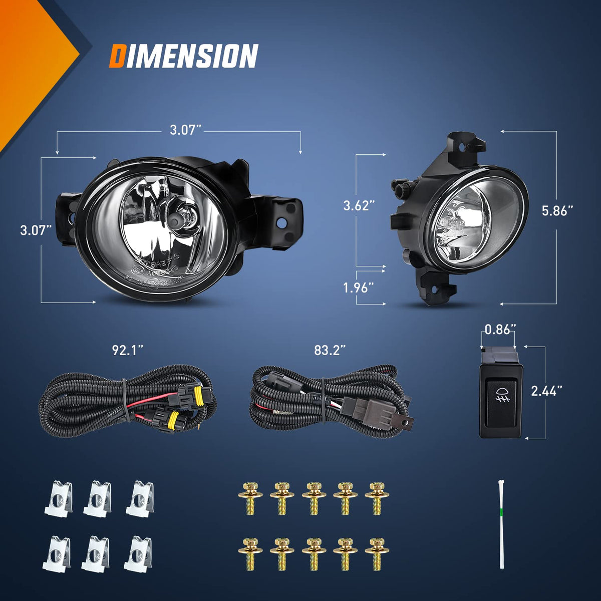 Nilight Luces Antiniebla LED para Nissan Altima, Maxima, Pathfinder, Infiniti QX60 07-13, FOG-G60