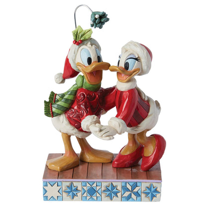 Enesco Disney Traditions Collection by Jim Shore Donald and Daisy Duck - Figura de muérdago de Resina de Piedra Pintada a Mano Coleccionable, Cifras de Disney para decoración del hogar, 6.13 Pulgadas