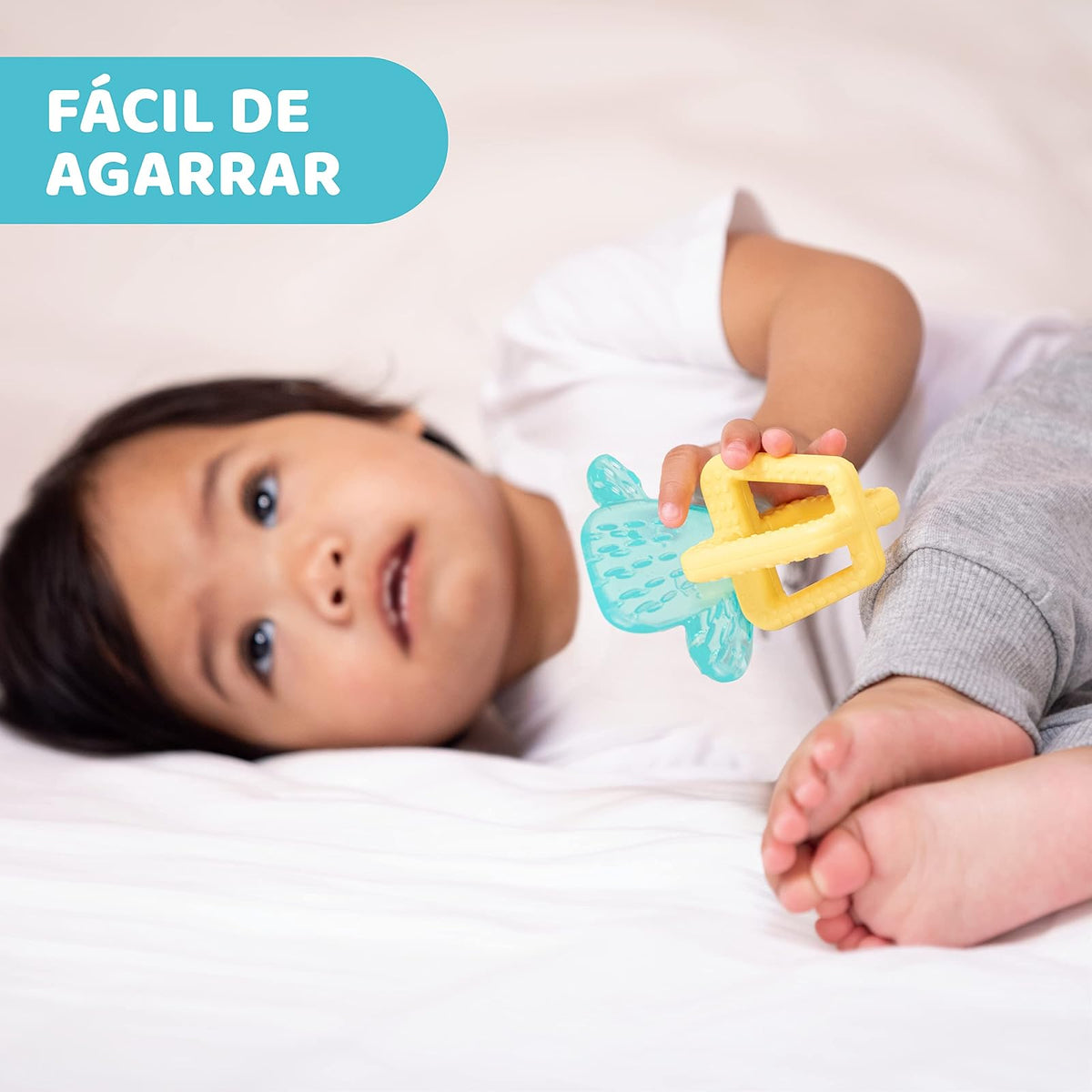 Chicco Refreshing - Mordedor de Silicona Refrescante que Enfría y Alivia las Encias, Anillo De Dentición Bebés 4m+, Refrigerante para Refrigerador, Fácil de Agarrar, Diseño Cactus