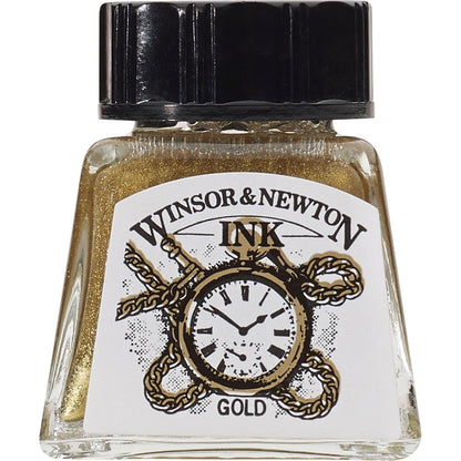 Winsor & Newton tinta de dibujo de secado rápido - Oro (Gold) - 14 ml - Tinta de Dibujo