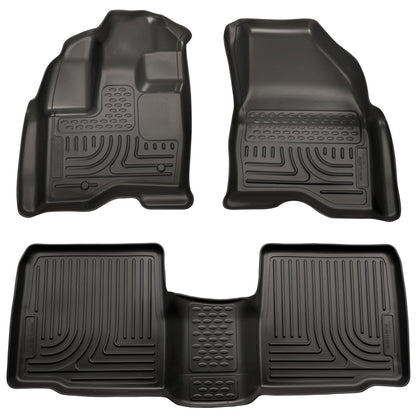 Husky Liners Weatherbeater - Alfombrillas para Ford Taurus 2010-2019 | Frente y 2ª Fila, 3 Piezas, Color Negro - 98701