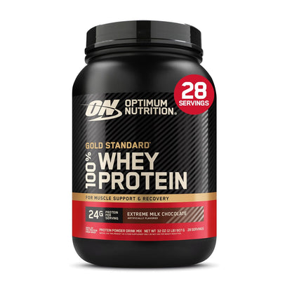Optimum Nutrition Gold Standard 100% Whey Proteína Aislada en Polvo - Extreme Milk Chocolate - 907 g (Paquete de 1)