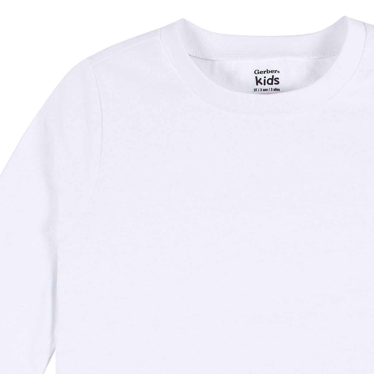 Gerber Paquete de 5 Camisetas de Manga Larga sólidas para niños pequeños, 160 g/m² Camisetas de Manga Larga para bebés y niños pequeños para Unisex bebé