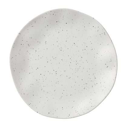 Oneida 895951 Terrazzo Melamina Cream - Juego de vajilla de 12 piezas, material ligero de melamina
