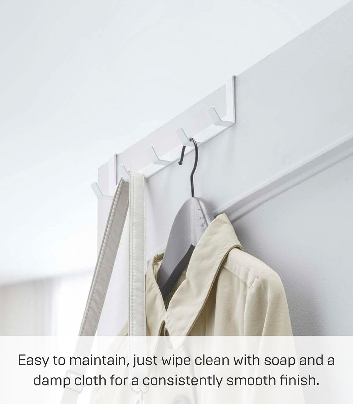 YAMAZAKI Home Smart Wide - Estante para puerta (ancho para el hogar), color blanco