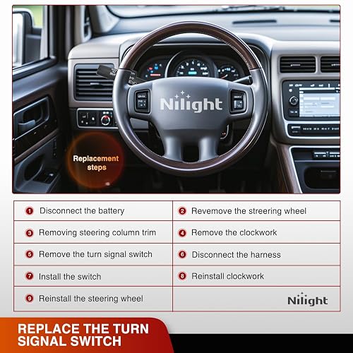 Nilight Interruptor de señal de giro Compatible con 1995 1996 1997 1998 1999 C1500 K1500 pick Tahoe Mounts C1500 K1500 pick zukon 1995-2000 Chevy C2500 K2500 K3500 C15000 C11111 500 K2500 pasacables
