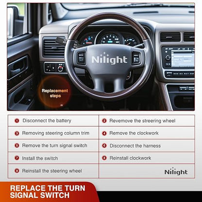 Nilight Interruptor de señal de giro Compatible con 1995 1996 1997 1998 1999 C1500 K1500 pick Tahoe Mounts C1500 K1500 pick zukon 1995-2000 Chevy C2500 K2500 K3500 C15000 C11111 500 K2500 pasacables