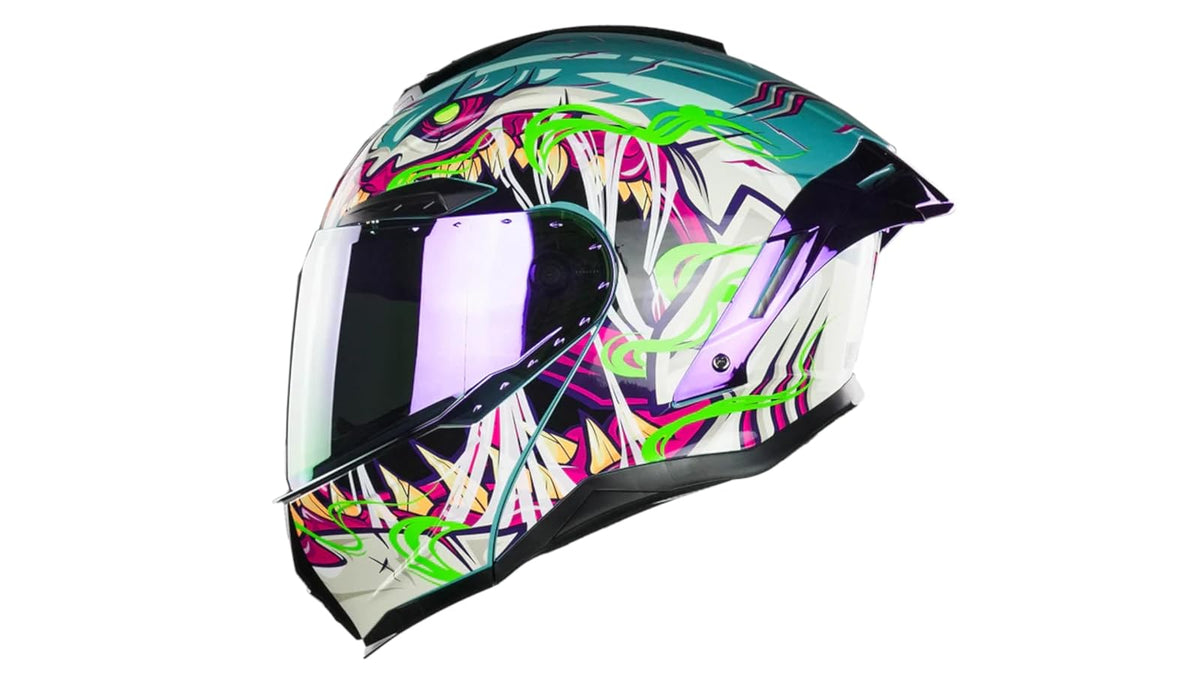KOV Casco Apolo SKUALO Azul ABATIBLE para Moto Certificado Dot