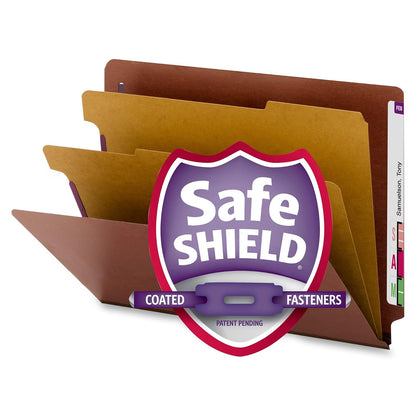 Smead - Carpeta clasificadora con pestañas y cierres SafeSHIELD, 2 divisores, Rojo, Carta