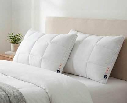 Luuna Almohada Ajustable Down Alternative, Funda 100% algodón, Alto Confort y Relleno Ajustable, Hipoalergénica y antiácaros, Blanco, King Size