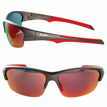 Franklin Sports - anteojos de sol de pickleball - Todos los deportes UV para tenis, pickleball, ciclismo, remo + más, tonos atléticos con diadema + bolsa de transporte, rojo