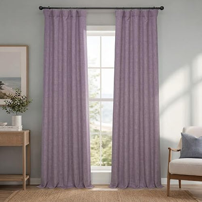 HPD Half Price Drapes - Cortinas de Lino sintético para Sala de Estar (1 Panel), 50 de Ancho x 84 de Largo, Cortinas texturizadas para oscurecer la habitación para recámara, 84 Pulgadas de Largo