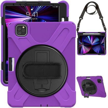 ORIbox Corsair Case for iPad Air (5th/4th) Case & iPad Pro 11-in.(4th/3th/2rd/1st) Case, Heavy Duty Rugged Protective, 3 in 1 Shockproof Bumper with 360degree Kickstand/Hand Strap, Corsair Purple