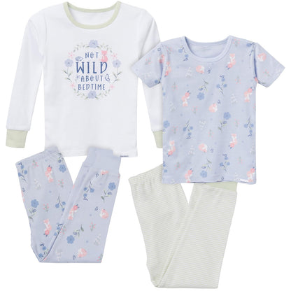 Gerber conjunto de pijama snug fit de 4 piezas para bebé niña - 2 Años - zorro floral