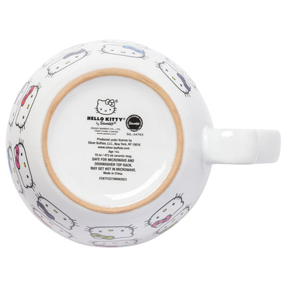 Silver Buffalo Sanrio Hello Kitty - Taza de cerámica con asa redonda para cuerpo, 16 onzas