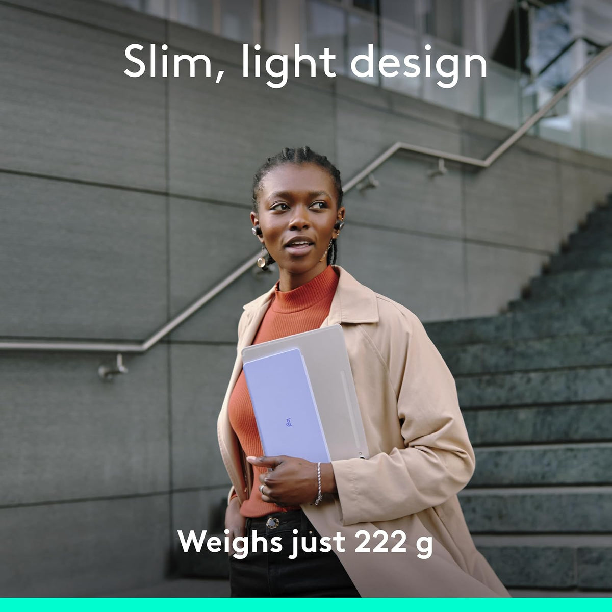 Logitech Keys-to-Go 2 Teclado inalámbrico para iPad con Tapa integrada, Bluetooth, Delgado, estilizado y Compacto para iPad, iPhone, Windows, Android, Linux, Mac, Apple TV, Color - Lila