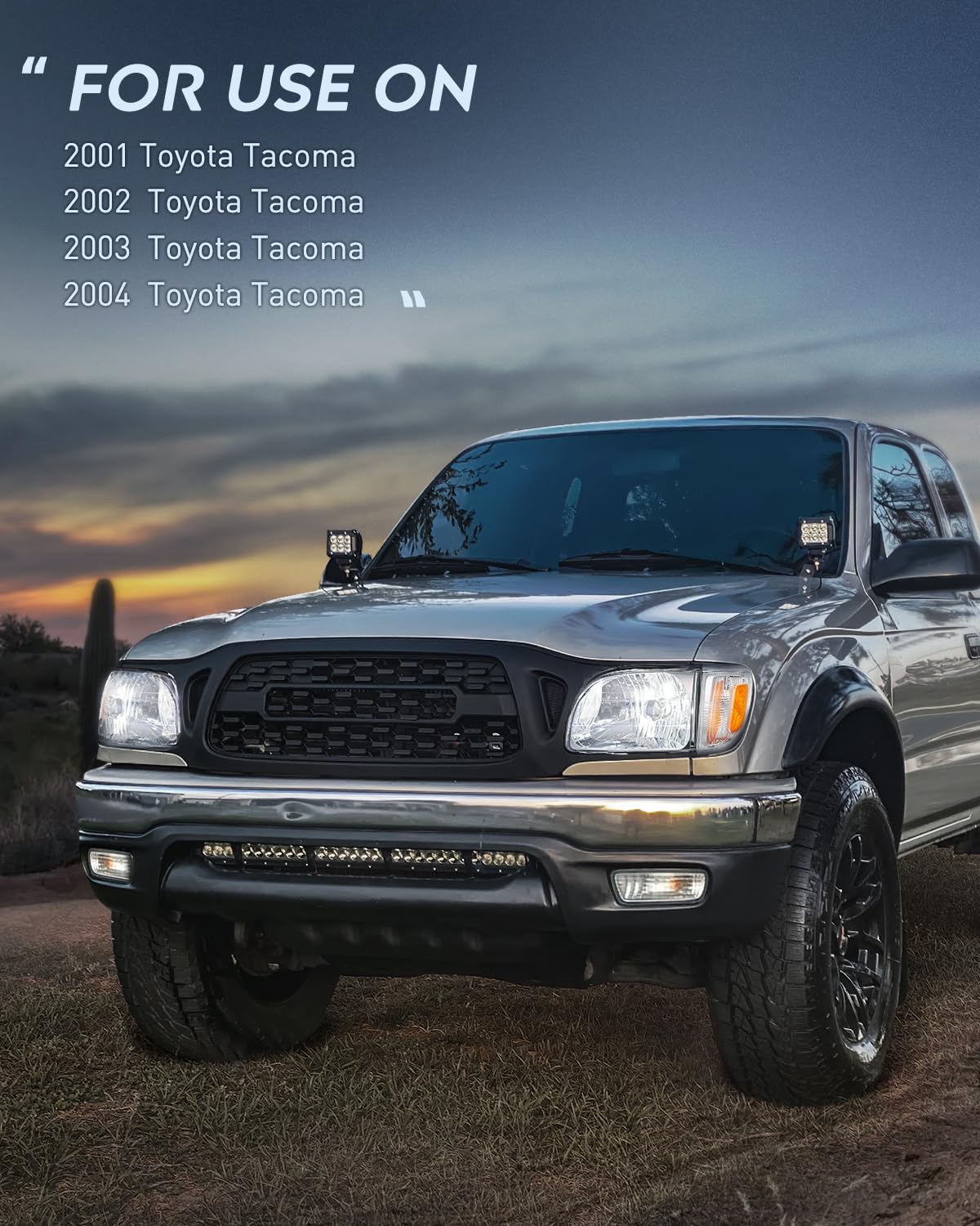 Nilight NA722 Conjunto de Faros Delanteros para Toyota Tacoma 2001-2004, Carcasa Cromada, Reflector Ámbar