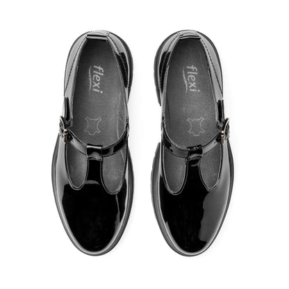 Flexi Zapato Flexi Escolar 131909 Negro Zapatos para Uniformes de Escuela para niña