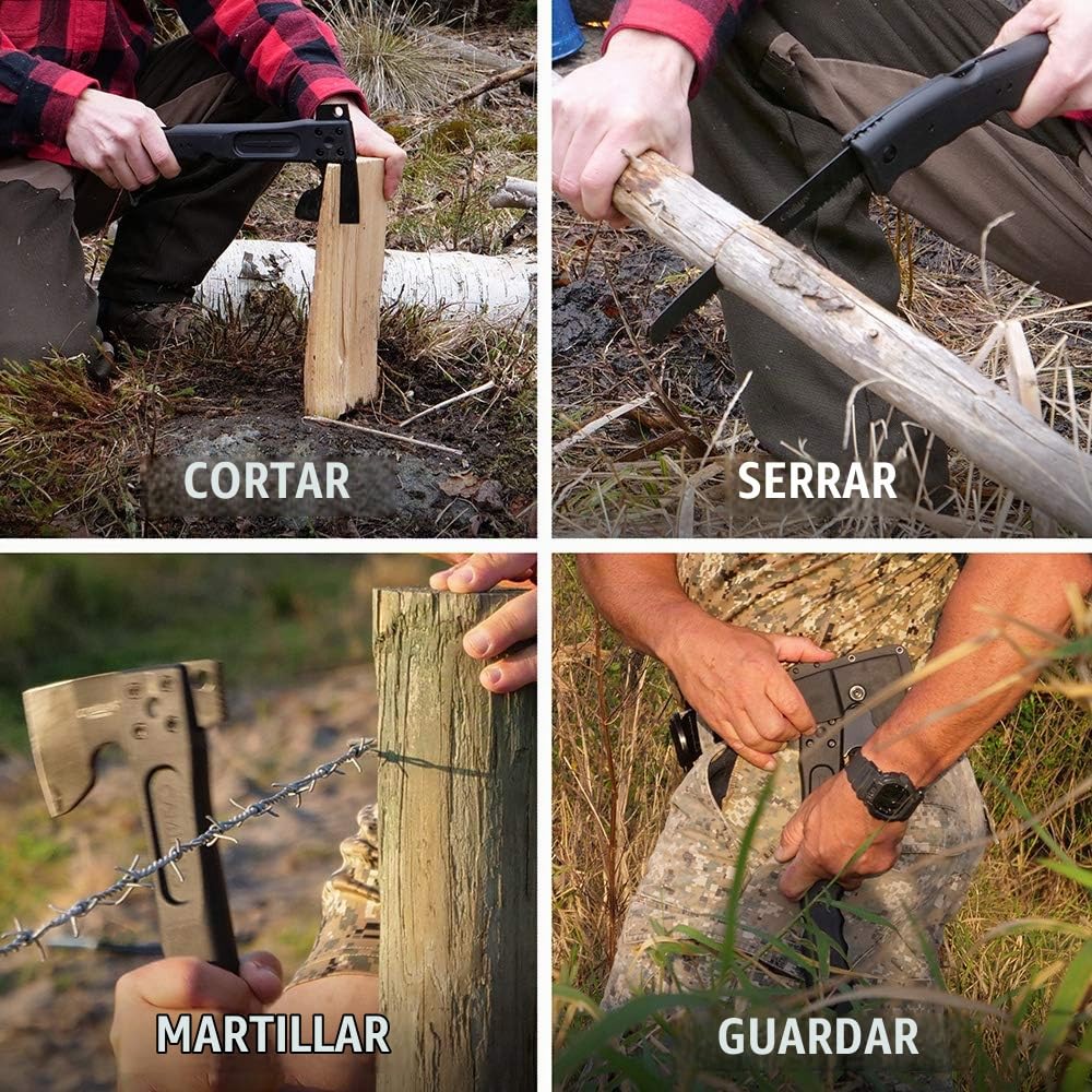 Camillus CAMTRAX, Hacha, Sierra de Cierre, Martillo, 3 en 1
