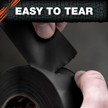 T-Rex Cinta adhesiva resistente con respaldo resistente a los rayos UV e impermeable para reparaciones ferozmente fuertes, 1.9 pulgadas x 30 yardas, color negro, 1 rollo