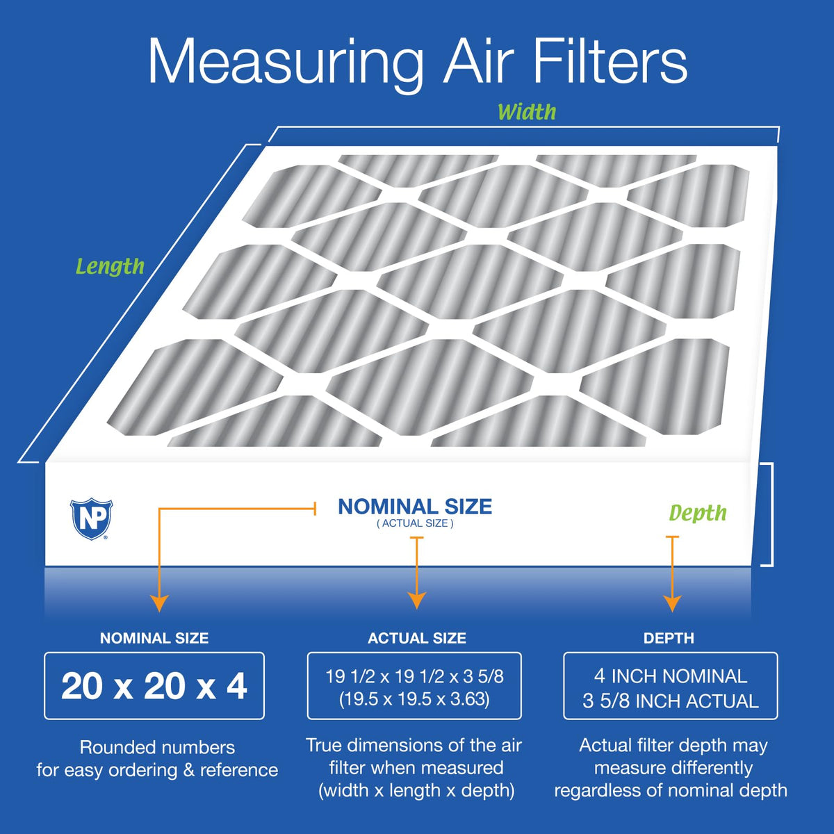 Nordic Pure 20x20x4PM12C-2 Pleated MERV 12 Plus Carbon AC Furnace Filters, 20 x 20 x 4", 2 Pack