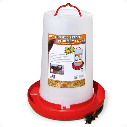 Farm Innovators Model HPF-100 All-Seasons Heated Plastic Poultry Fountain, 3 Gallon, 100-Watt