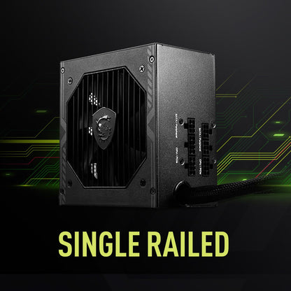 MSI mag A650BE Fuente de alimentación para Juegos - 80 Plus Bronze Certified 650W - Semi-Modular - Fuente ATX de bajo Ruido