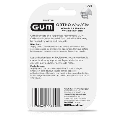 GUM Cera Ortodóntica para Llaves y Alineadores 0070942007641 | Menta, 1 Unidad, Paquete de 6, Protección Dental, Portátil