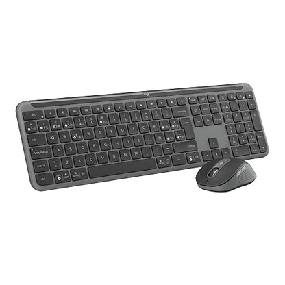Logitech MK950 Signature Slim, Teclado y Mouse inalámbricos, diseño Elegante, Escritura y clicks discretos, Bluetooth, multisistema operativo, para Windows y Mac - Grafito
