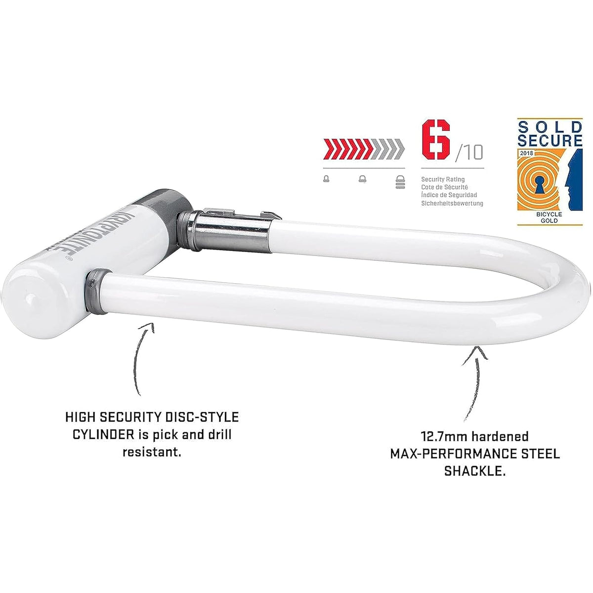 Kryptonite Kryptolok Mini-7 - Candado para bicicleta de 12,7 mm con soporte FlexFrame-U