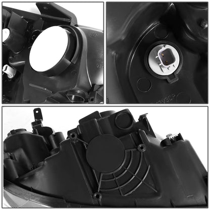 DNA Motoring HL-OH-HC01-BK-AM - Faros delanteros de repuesto color ámbar negro compatibles con Honda Civic 01-03
