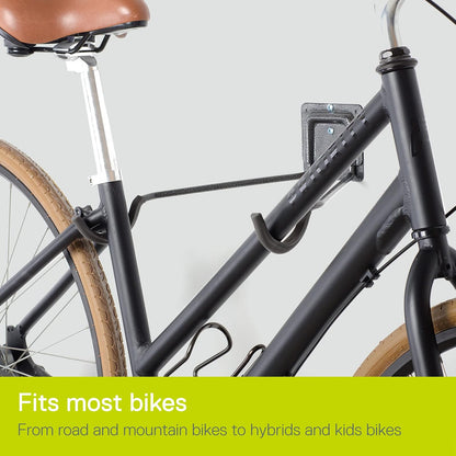 Delta Cycle - Soporte de pared para bicicleta individual, soporte horizontal para bicicleta, diseño de gancho resistente que proporciona una fácil instalación de acceso de almacenamiento, soporte soporta hasta 50 libras