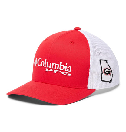 Columbia Collegiate PFG Mesh Snap Back Ball Cap Gorra de Bola Unisex Adulto - Talla Única - UGA - Rojo brillante