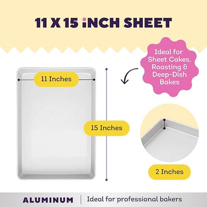 Wilton rendimiento de aluminio sartenes hoja sartenes, Plateado, 27.9 x 38.1 x 5 cms