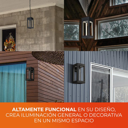 Tecnolite - Lámpara de Pared Arbotante LED Exterior 12 W, Luz Cálida Brillante, IP54, IK07, No atenuable, LED integrado