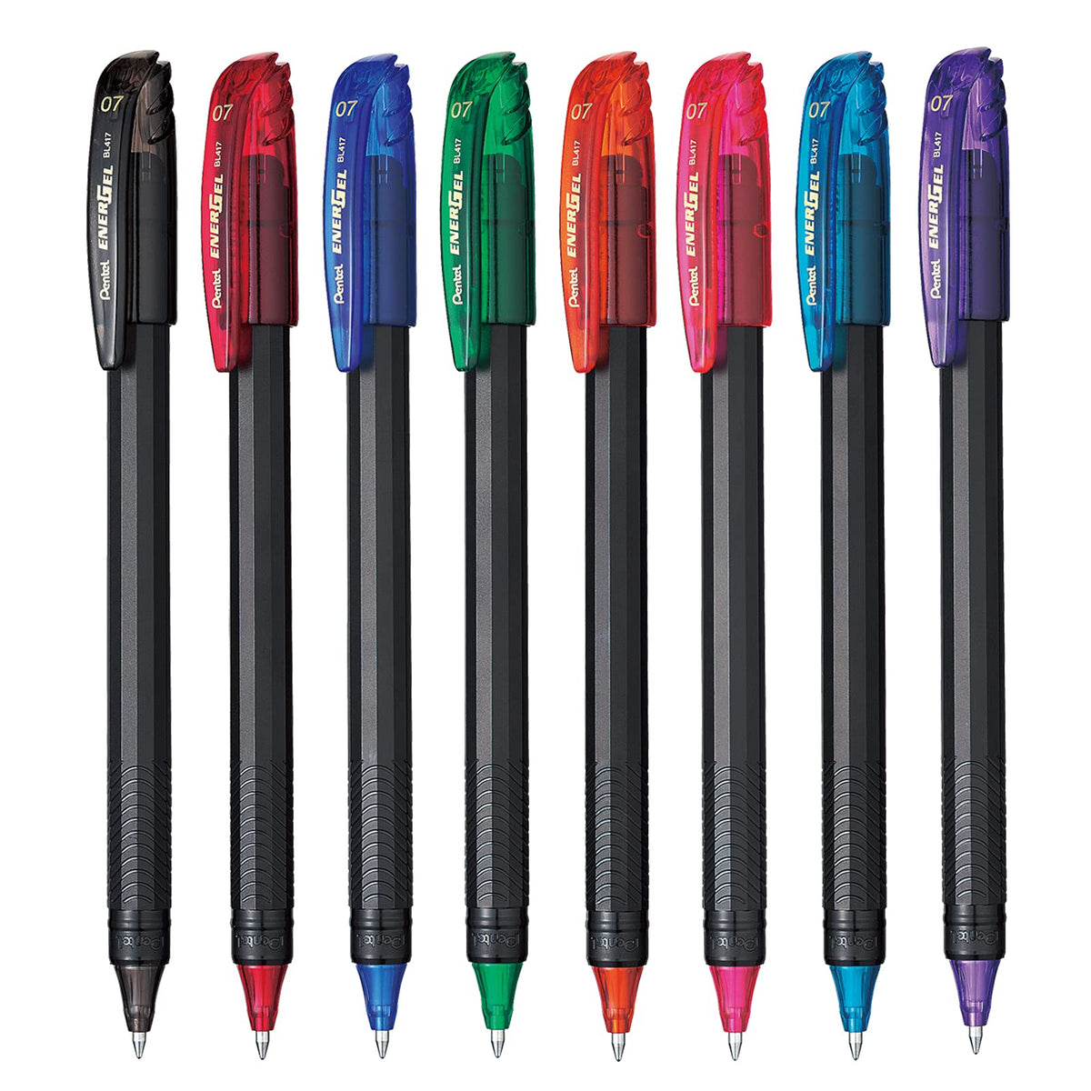 Bolígrafo de Tinta Gel EnerGel Stick con tapa Tinta colores mixtos Blíster con 8 piezas BL417BP8-M