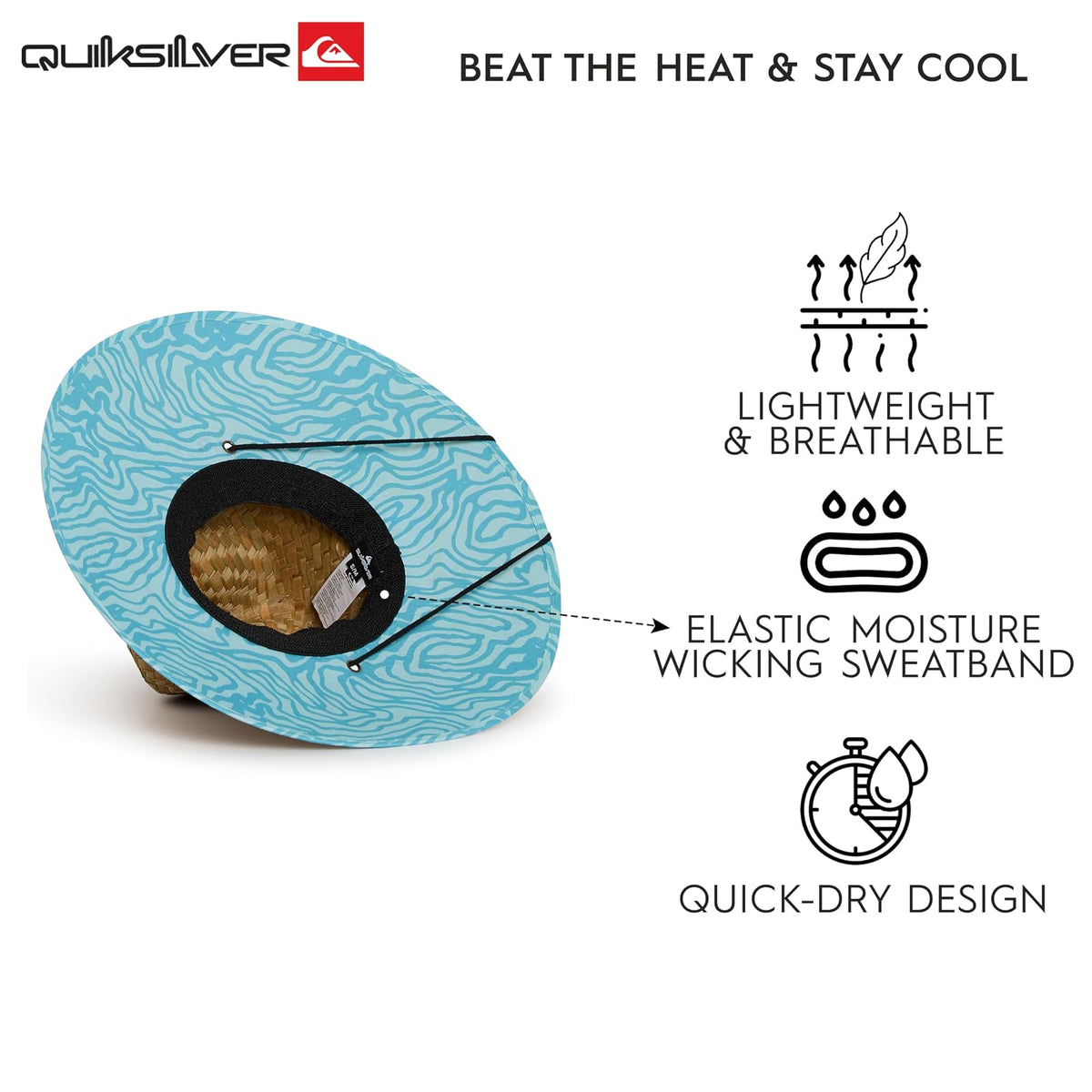 Quiksilver Wide Brim Outdoor Sun Protection Lifeguard Sombrero para el Sol Hombre