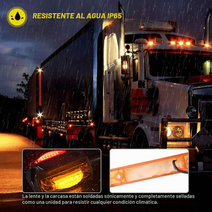 Nilight 2 Luces LED para Guardabarros de Remolque TL-43, Precableadas, Ámbar Frontal y Rojo Trasero