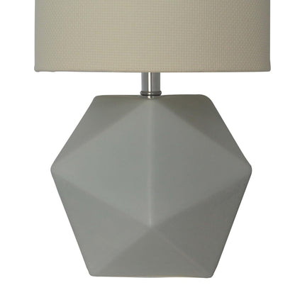 Luzerna CM-0087 Lámpara De Mesa Poliedro, Color Gris Marfil Mate, 1 Unidad