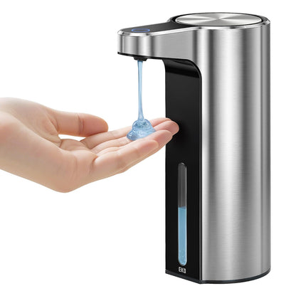 EKO Aroma - Dispensador automático de jabón sin Contacto para Cocina y baño, dispensador de jabón líquido para Manos, Resistente al Agua y Recargable, 9 onzas líquidas (Inoxidable)