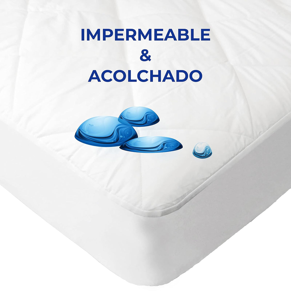 Spring Air Protector de colchón 100% Algodón Acolchado e Impermeable - Individual