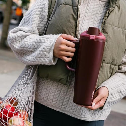 Owala FreeSip - Vaso de acero inoxidable, 40 onzas, color rojo y negro