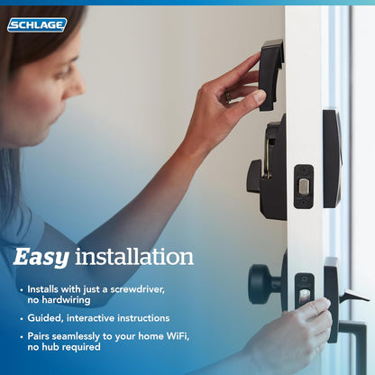Schlage Encode - Cerrojo de seguridad WiFi con borde Camelot, Camelot, Lock Only, Aged Bronze
