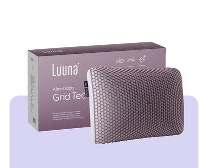 Luuna - Almohada Grid Tech, Suave y Fresca, Hecha de Látex Talalay de Calidad Superior, Hipoalergénica, Soporte y Confort, Color Blanco, Marca Mexicana, Tamaño Estándar