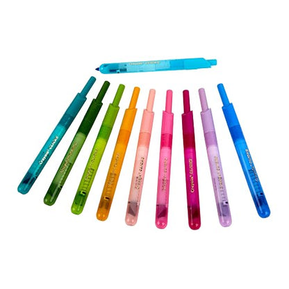 Crayola - Marcadores retráctiles (10 unidades), marcadores lavables para niños, marcadores de clic, suministros escolares para niños, regalos, a partir de 5 años
