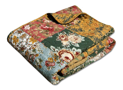 Greenland Home Antique Chic 100% algodón Manta Decorativa Patchwork auténtico, Tamaño 152 x 127 cm, Multicolor